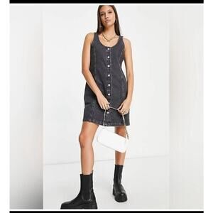 Levi’s Tuli Mini Dress New Black Charcoal Denim Sleeveless- Size Large -